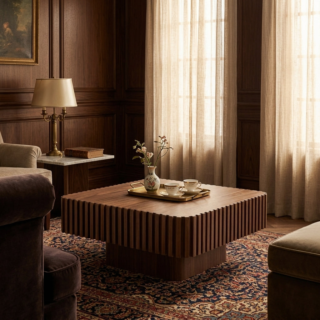 Palazzo Fluted Walnut Coffee Table