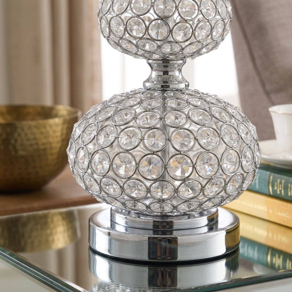Vittoria Crystal-Beaded Table Lamp