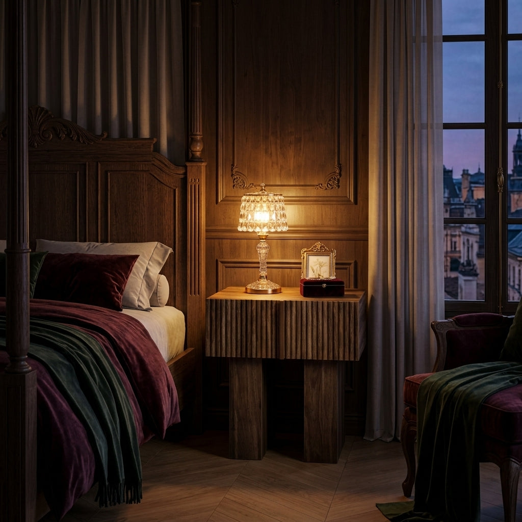 Bruno Fluted Walnut Nightstand