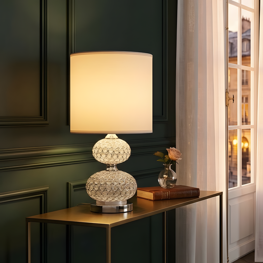 Vittoria Crystal-Beaded Table Lamp