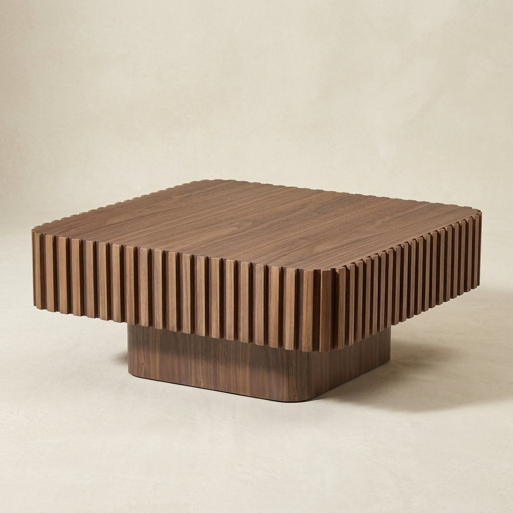 Palazzo Fluted Walnut Coffee Table