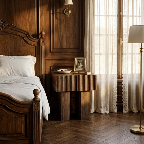 Bruno Fluted Walnut Nightstand